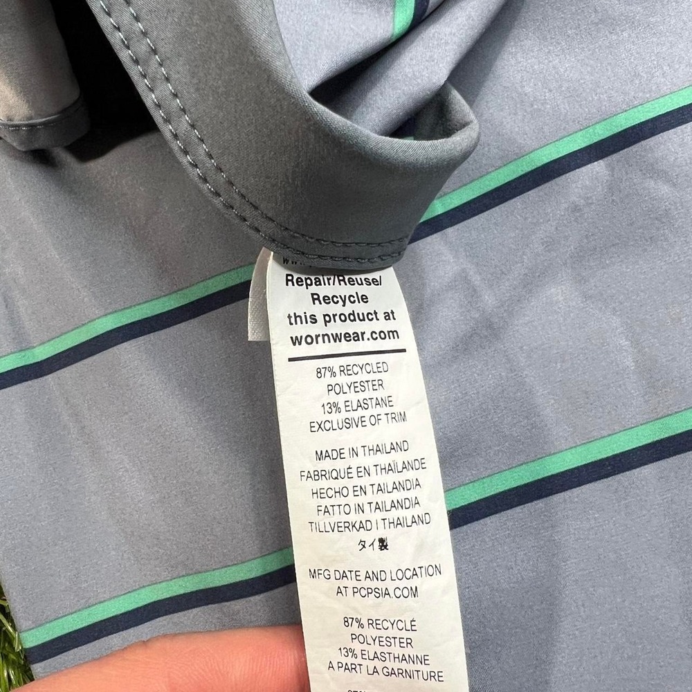 Patagonia Hydro Series Board Shorts Men's 34 Gray Green Stripe Surf Outdoor Y2K - Picture 4 of 8
